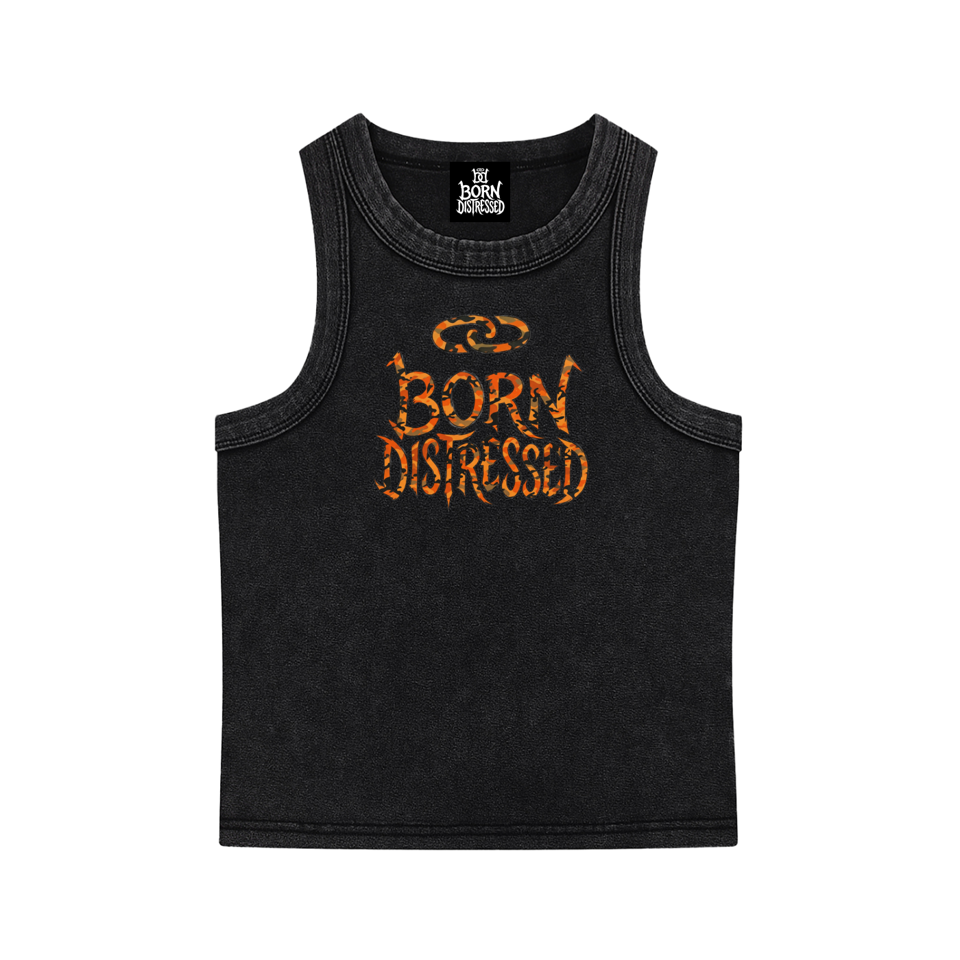 bd Orange Camo Women's Snow Washed Tank Top