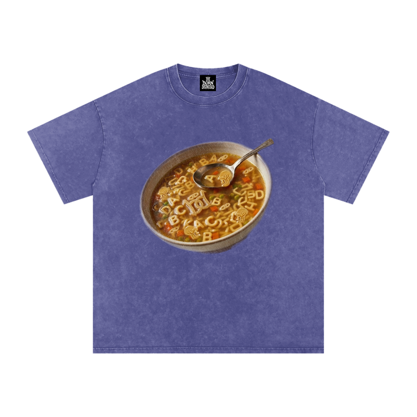 Distressed Soup Snow Washed Oversized Cotton Tee