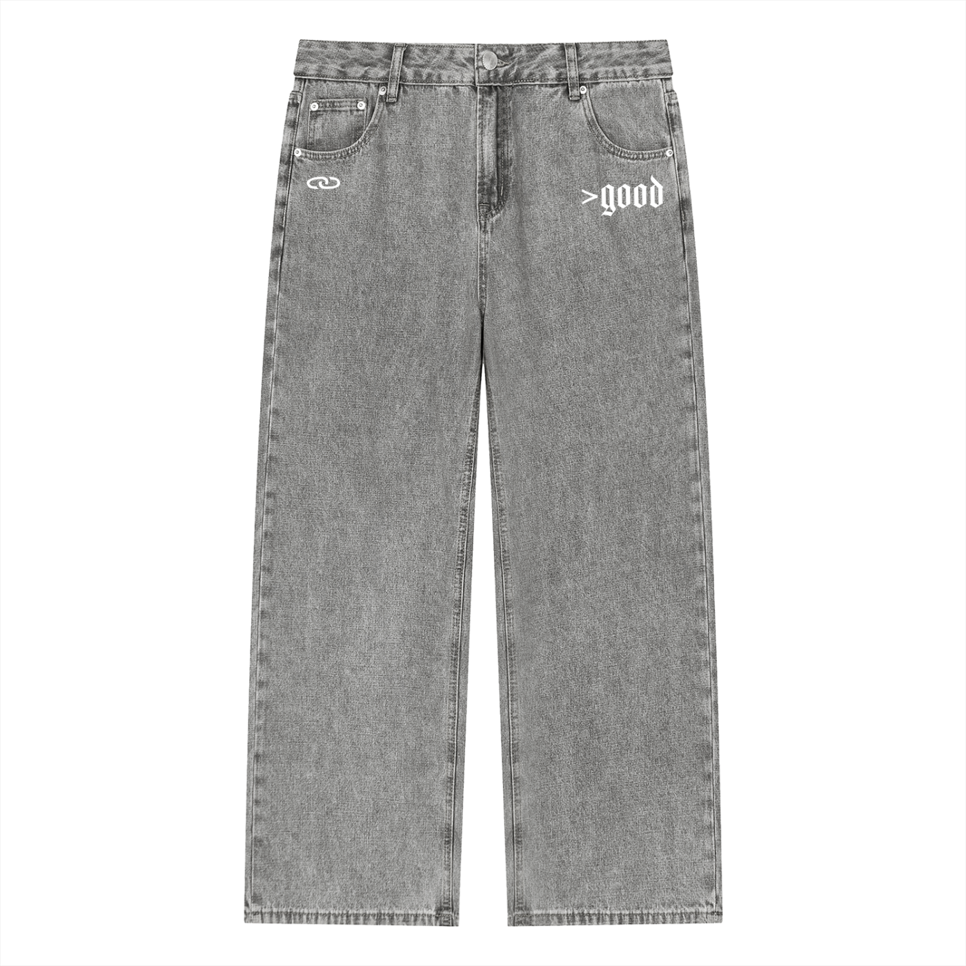 Unisex Vintage Wash Straight Leg Jeans