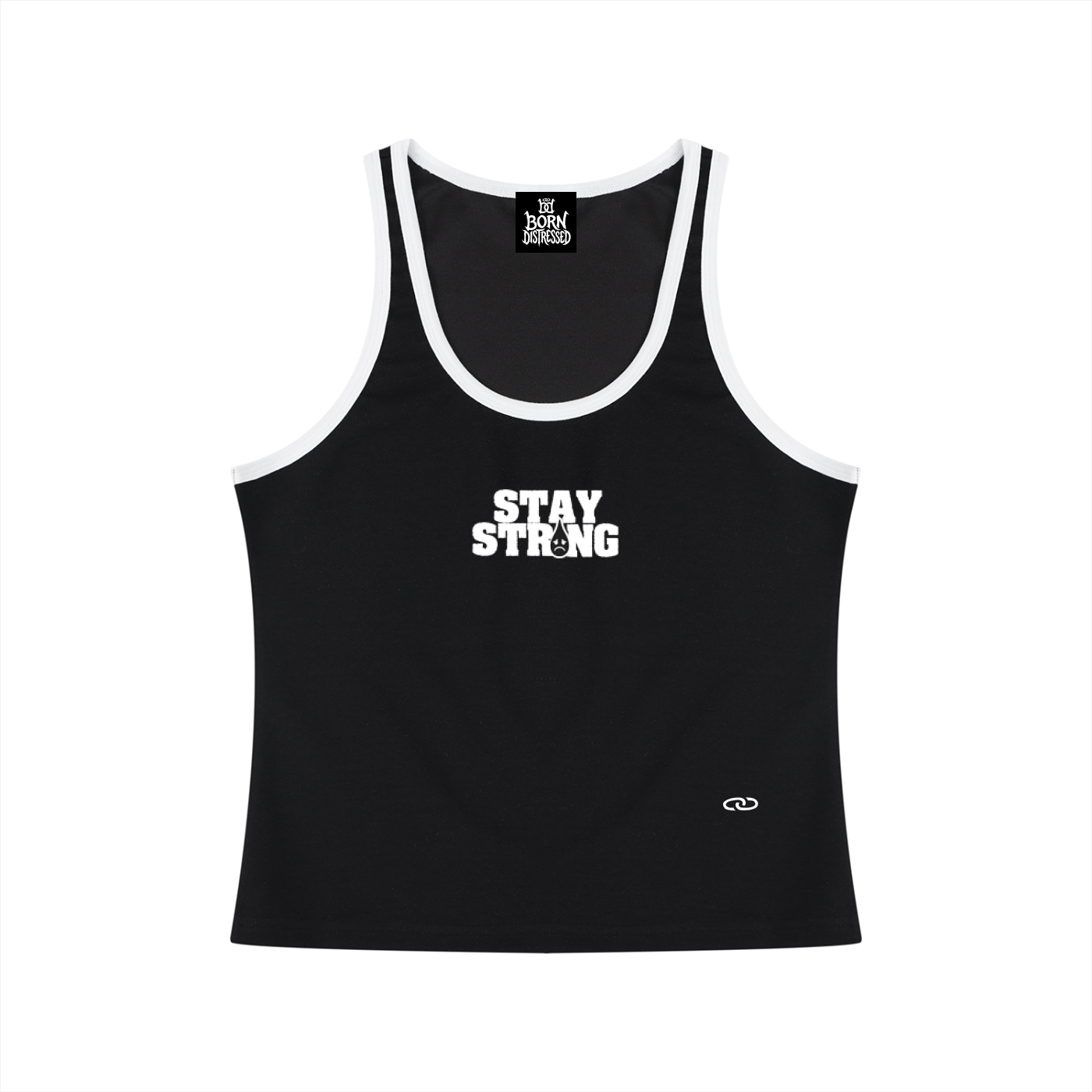 Stay Strong Color Block Cropped Tank Top