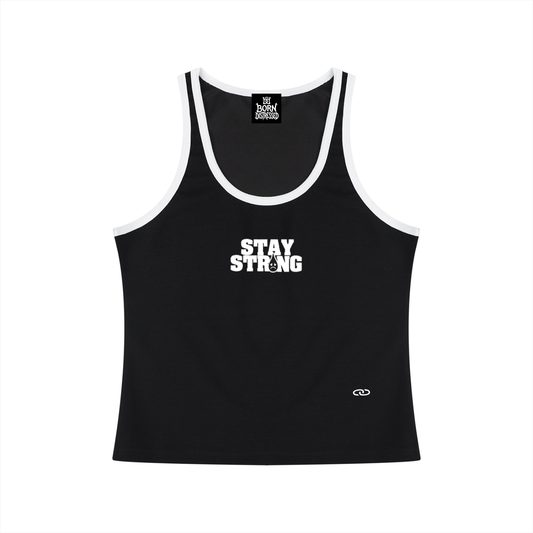 Stay Strong Color Block Cropped Tank Top