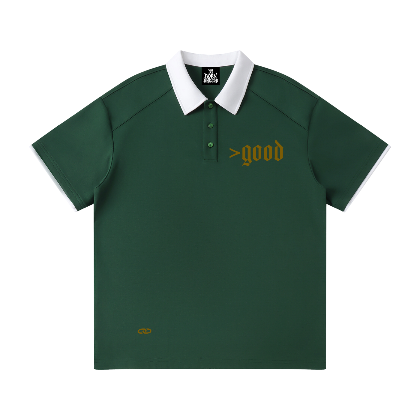 >good Contrast Collar Raglan Polo Shirt