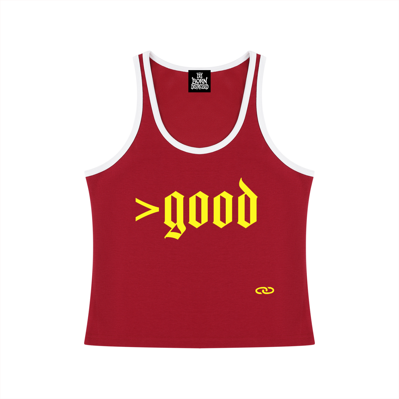>good Yellow Block Cropped Tank Top