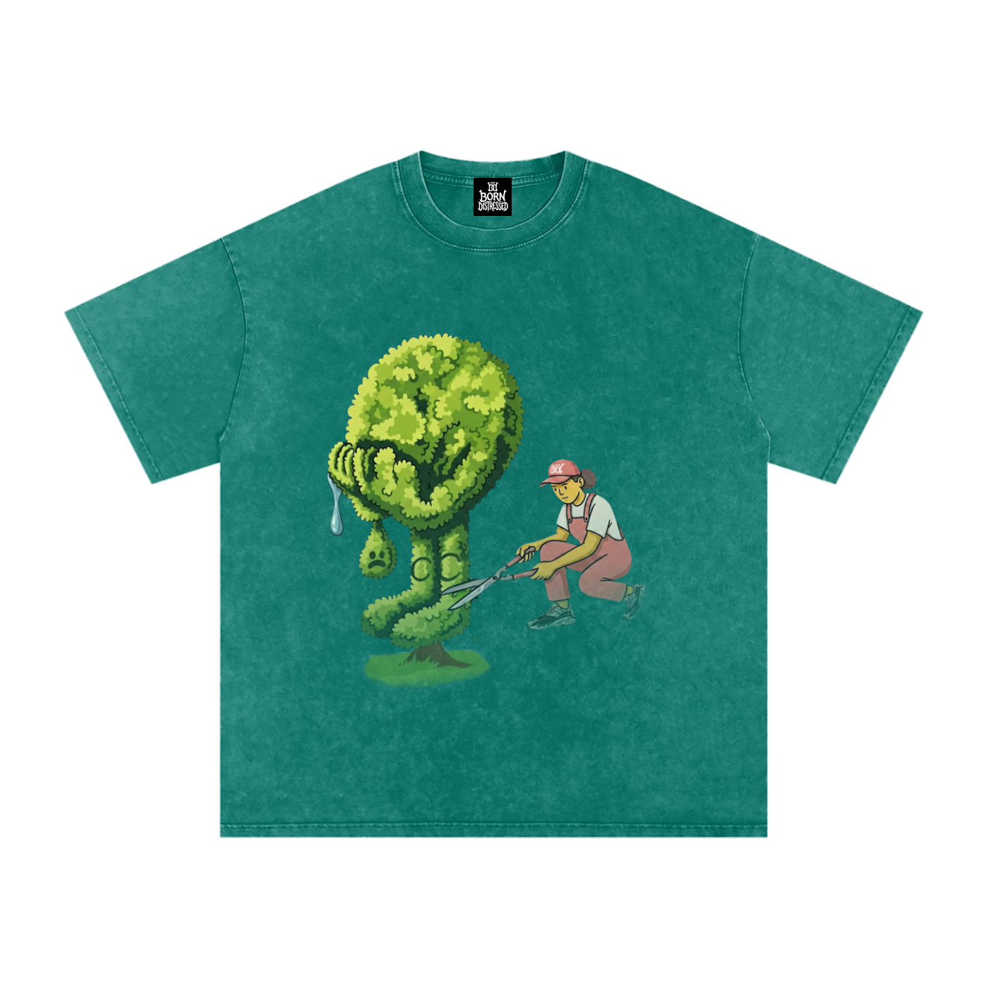 Green Thumb Snow Washed Oversized Tee