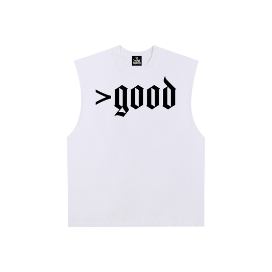 White Raw Edge Cotton Tank Top