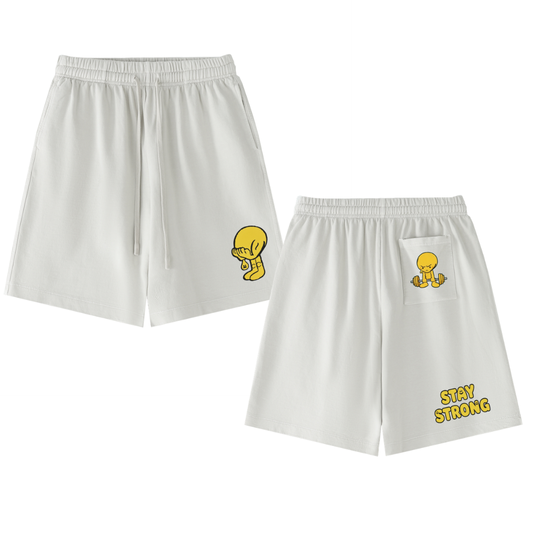Stay Strong Vintage Wash Cotton Shorts