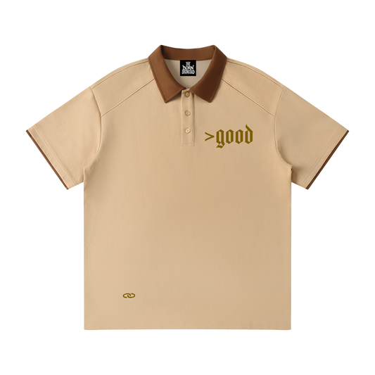 >good Contrast Collar Raglan Polo Shirt