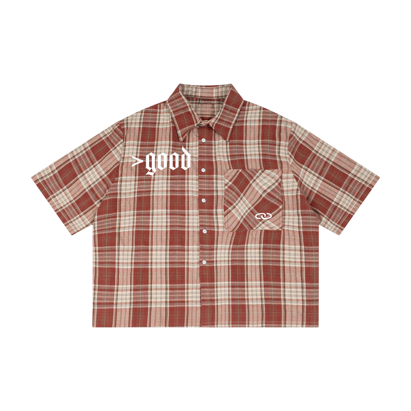 Unisex Plaid Short Sleeve Shirt