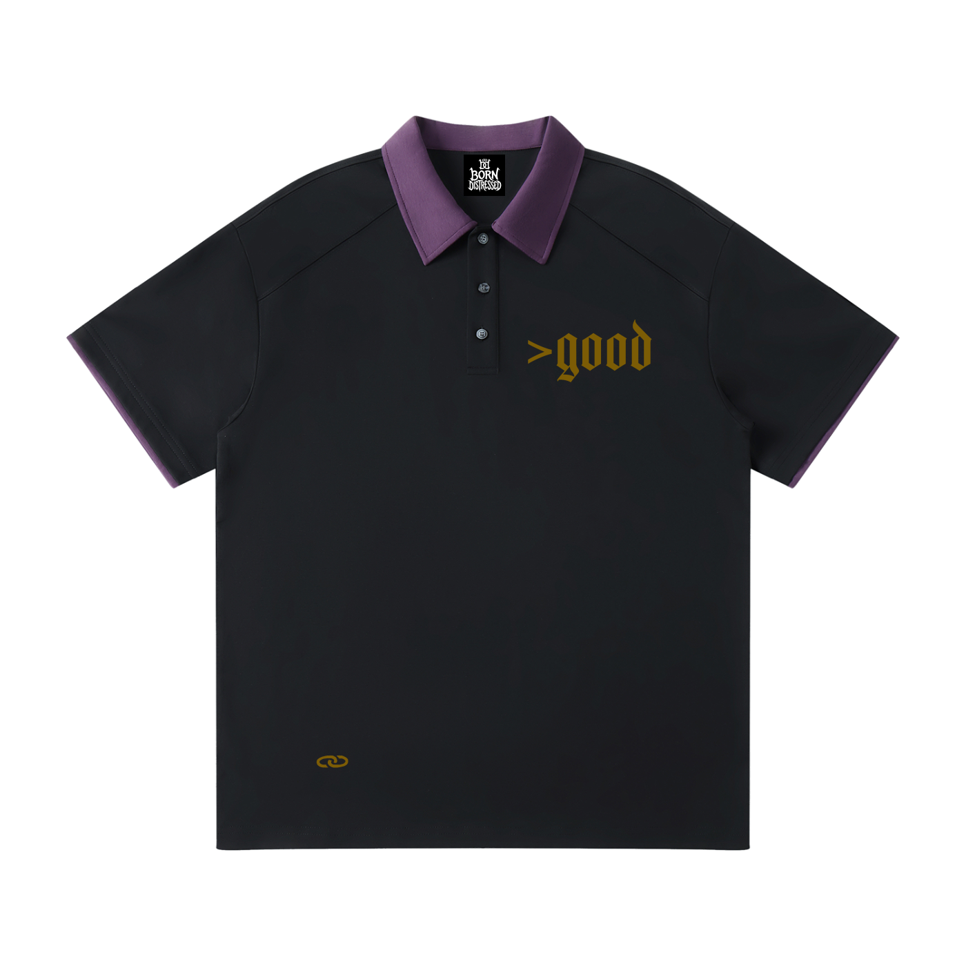 >good Contrast Collar Raglan Polo Shirt