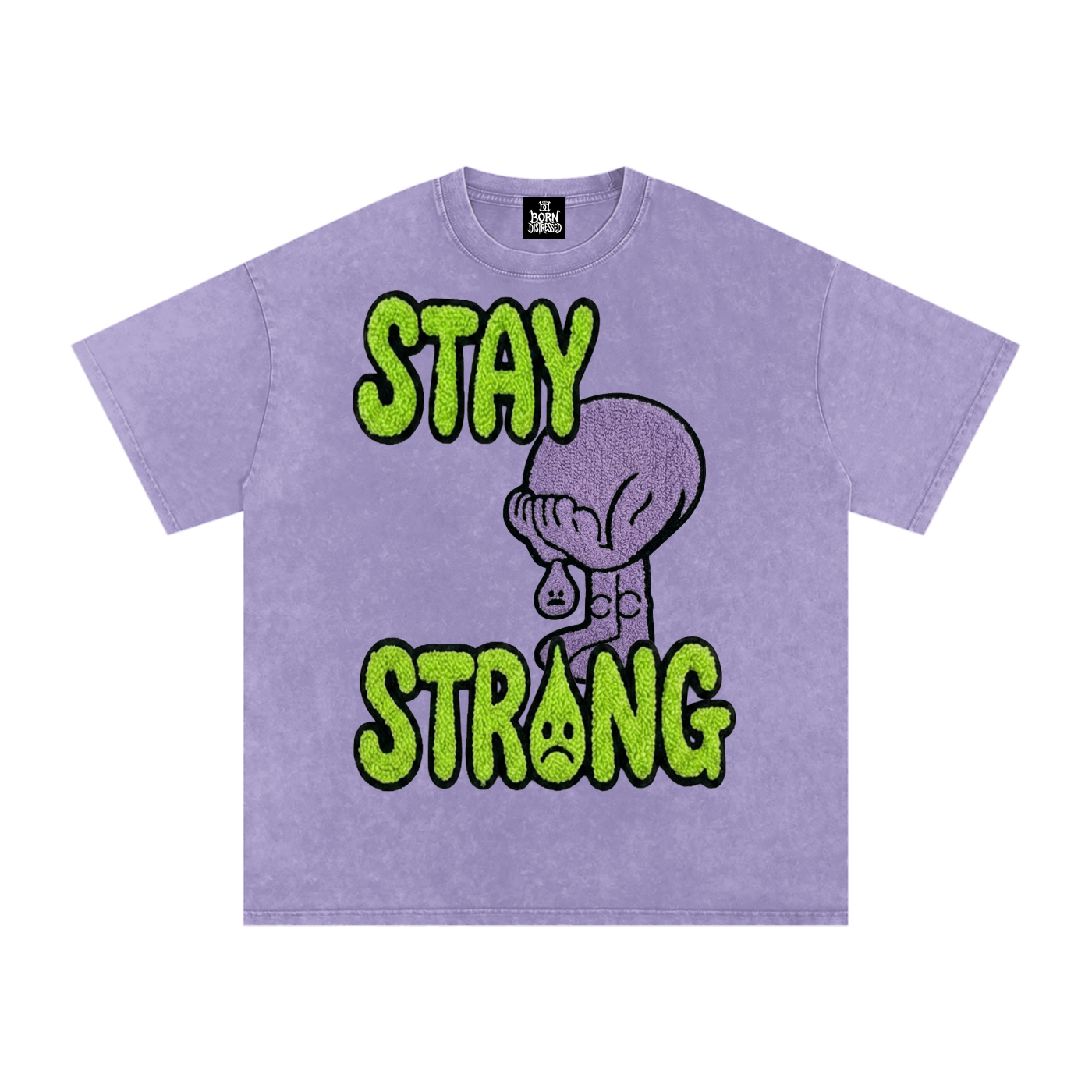 Feelin' Purple Snow Washed Oversized Cotton Tee