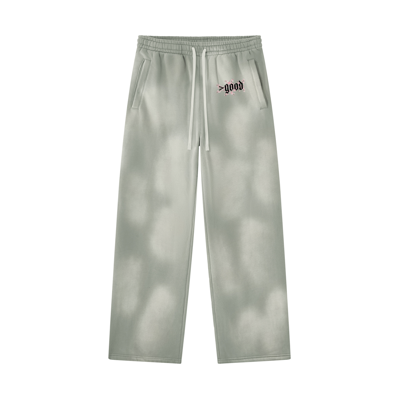 Cherry Blossom Colorfade Wide Leg Fleece Sweatpants