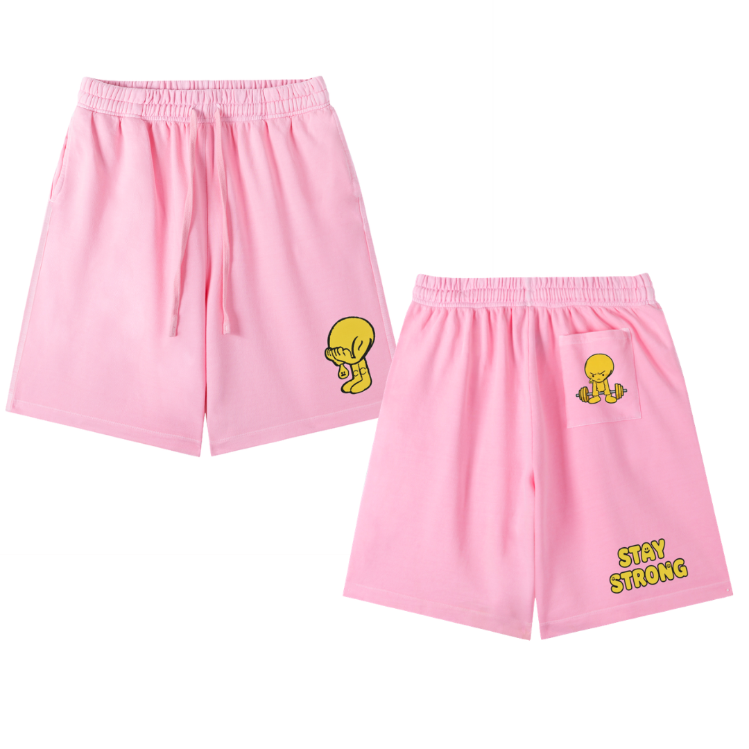 Stay Strong Vintage Wash Cotton Shorts