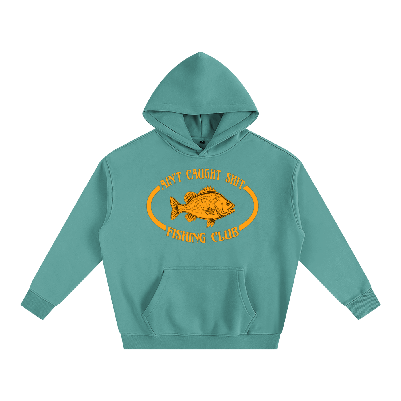Orange Fishin' Club Oversize Fleeced Hoodie