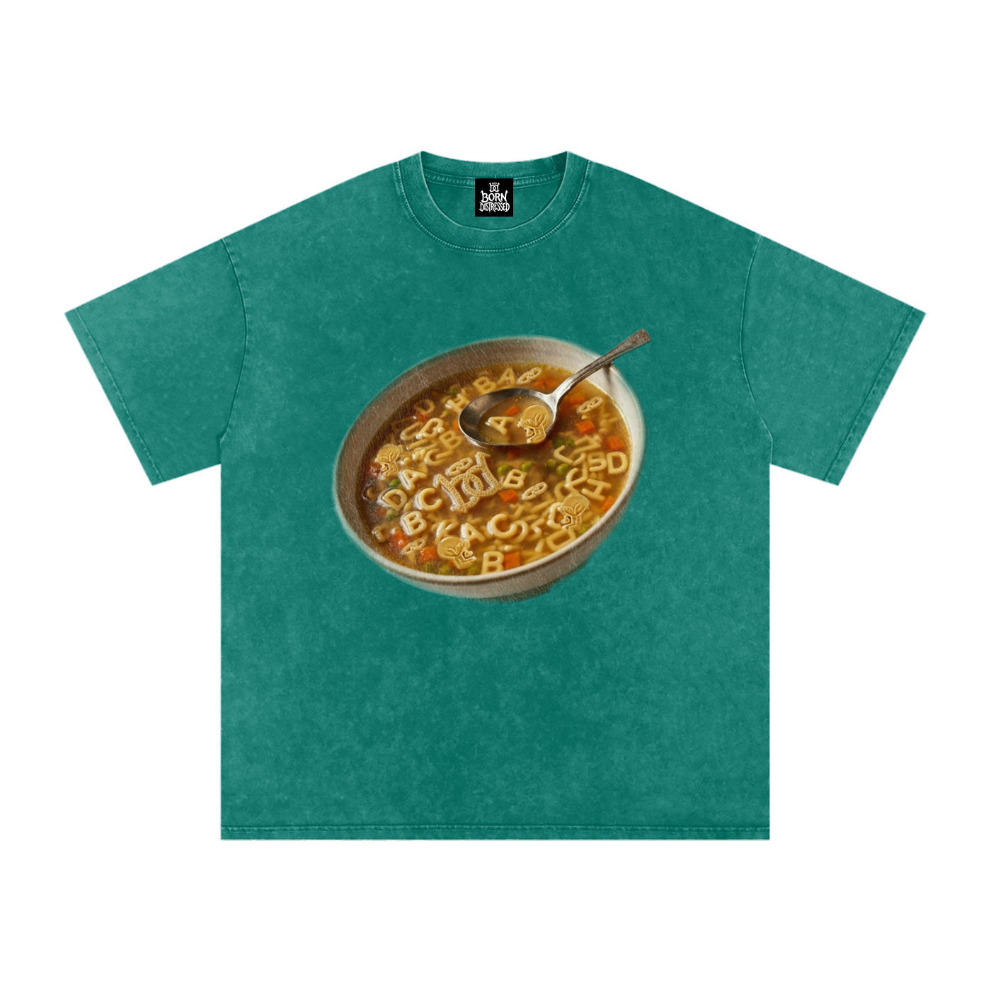 Distressed Soup Snow Washed Oversized Cotton Tee