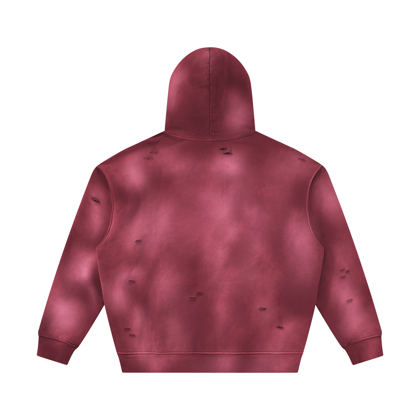 Cherry Blossom Colorfade Frayed Fleece Hoodie