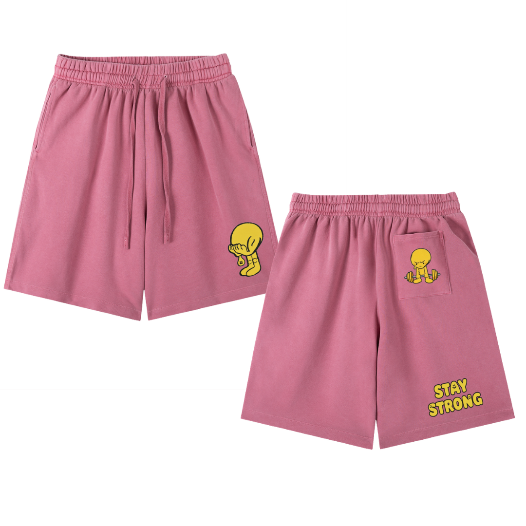 Stay Strong Vintage Wash Cotton Shorts