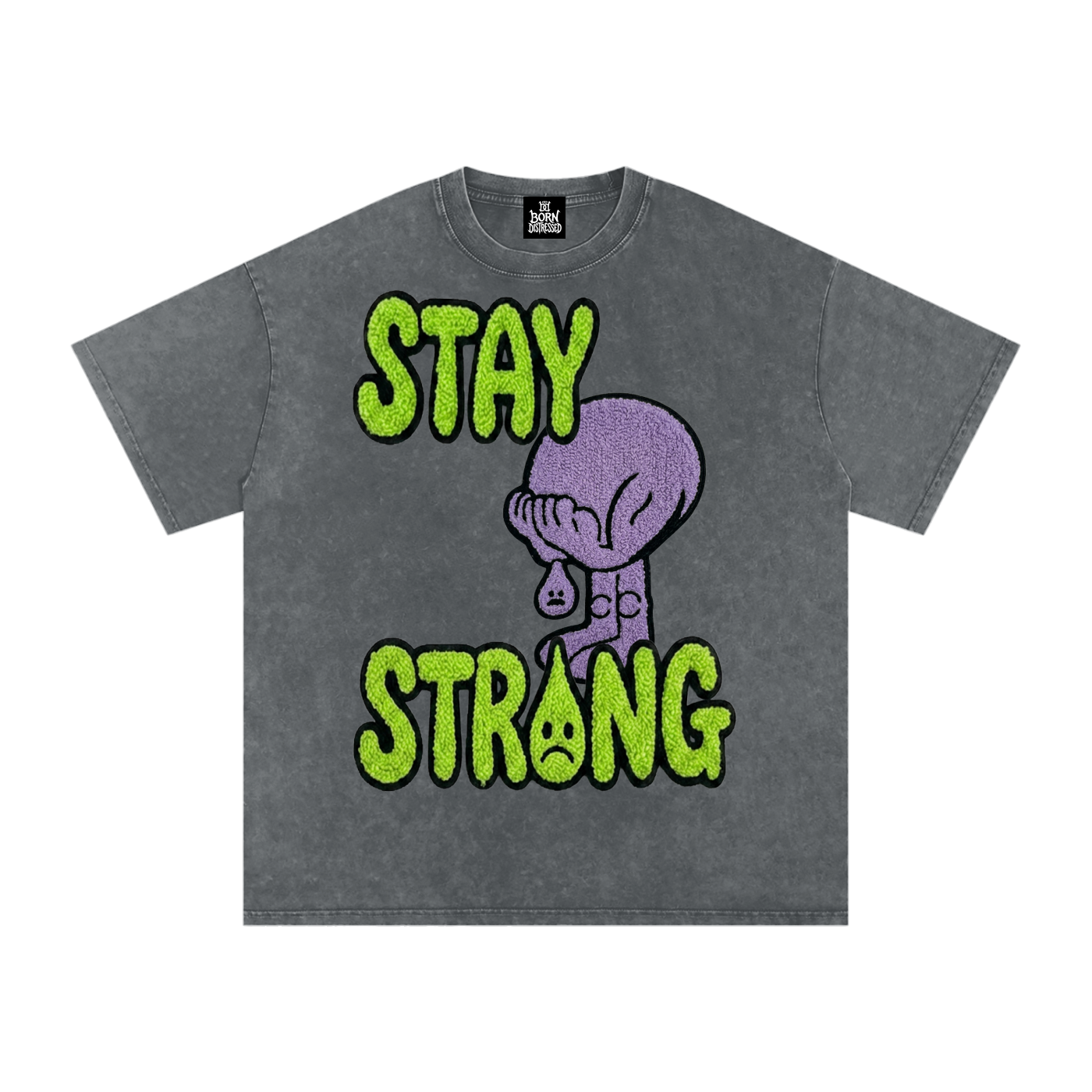 Feelin' Purple Snow Washed Oversized Cotton Tee