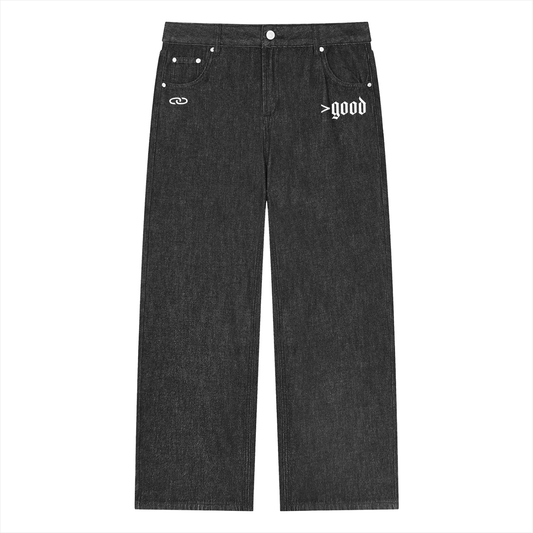 Unisex Vintage Wash Straight Leg Jeans