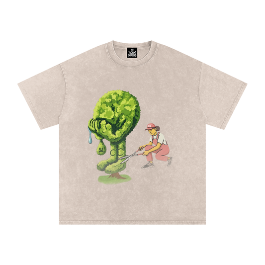 Green Thumb Snow Washed Oversized Tee