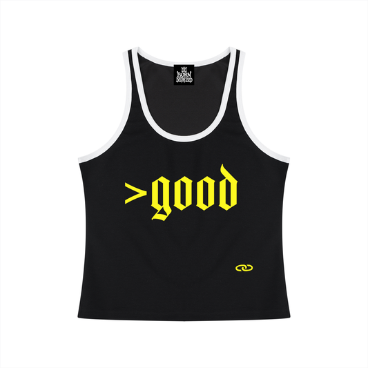 >good Yellow Block Cropped Tank Top