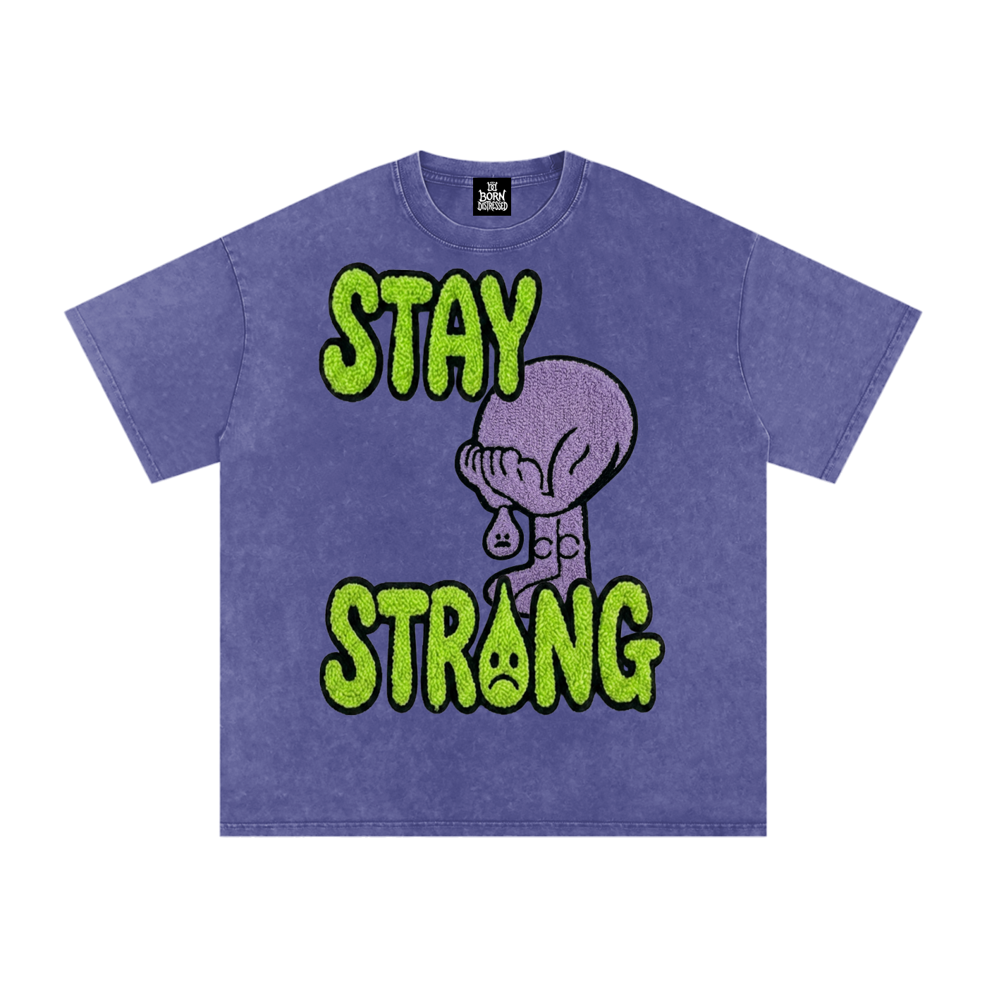 Feelin' Purple Snow Washed Oversized Cotton Tee