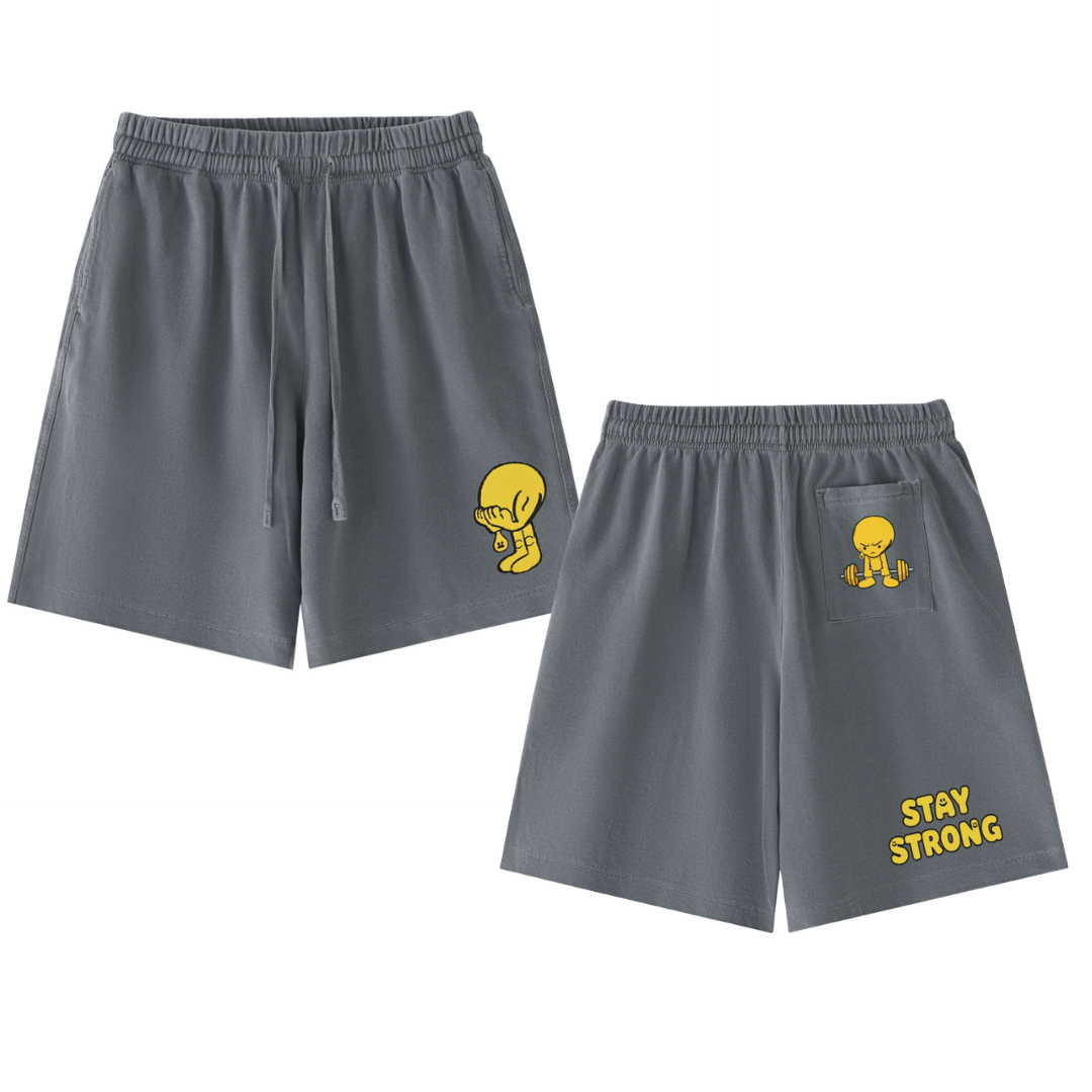 Stay Strong Vintage Wash Cotton Shorts