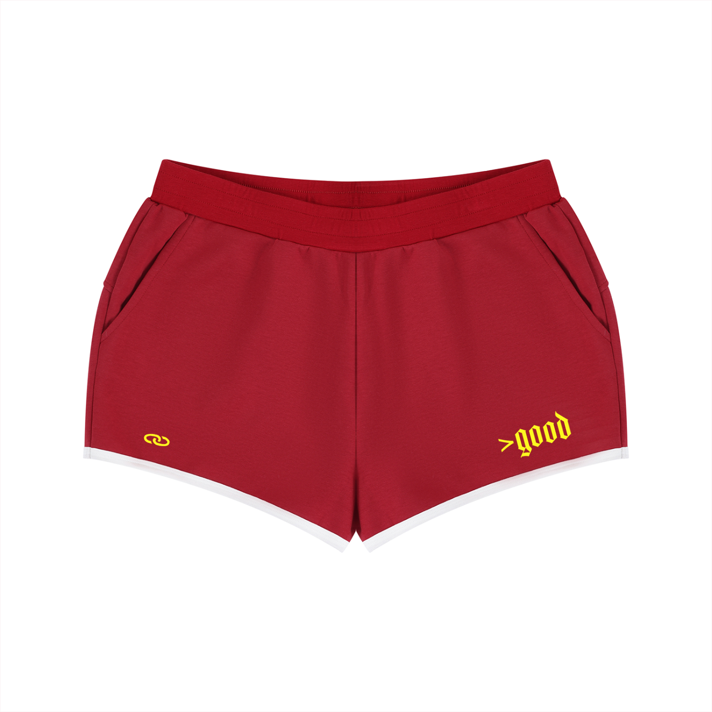 >good Yellow Retro Contrast Shorts