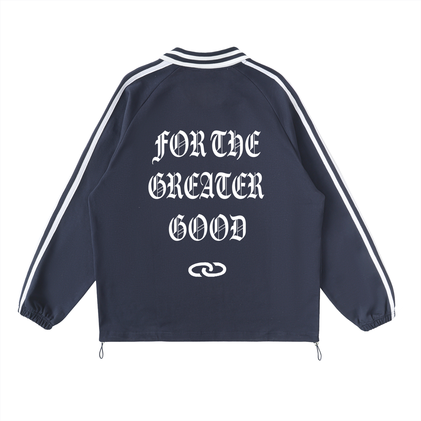 >good Contrast Striped Lapel Collar Sweatshirt