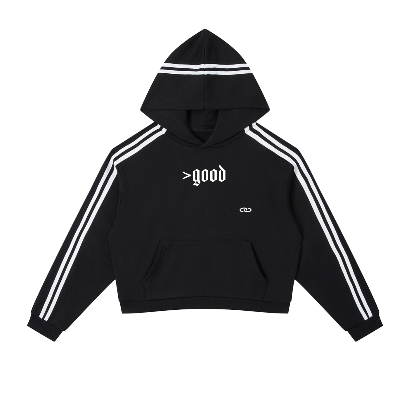 >good Contrast Side Stripe Cropped Hoodie