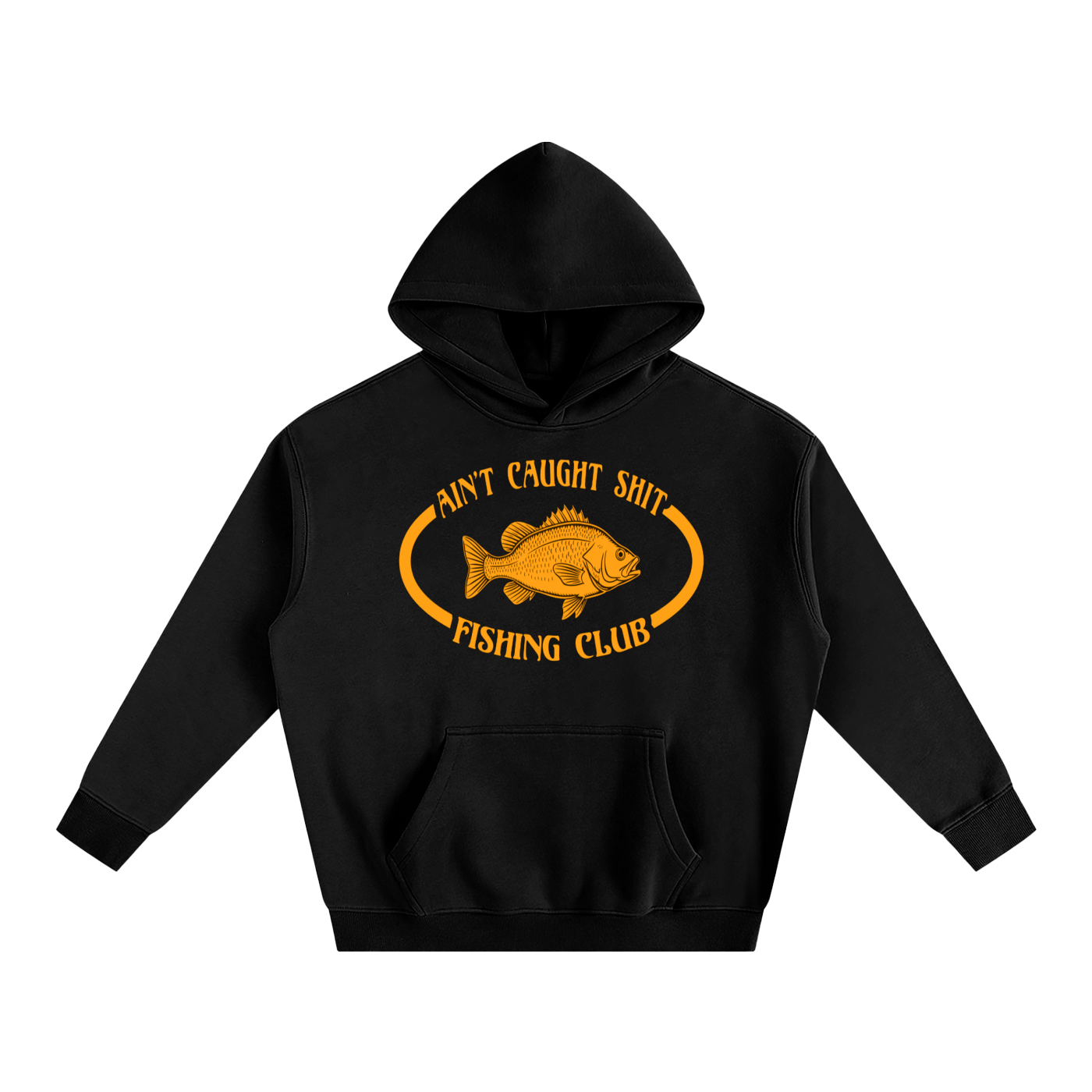 Orange Fishin' Club Oversize Fleeced Hoodie