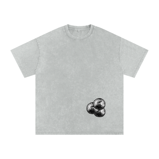 Henny Penny 001 Snow Washed Oversized Cotton Tee
