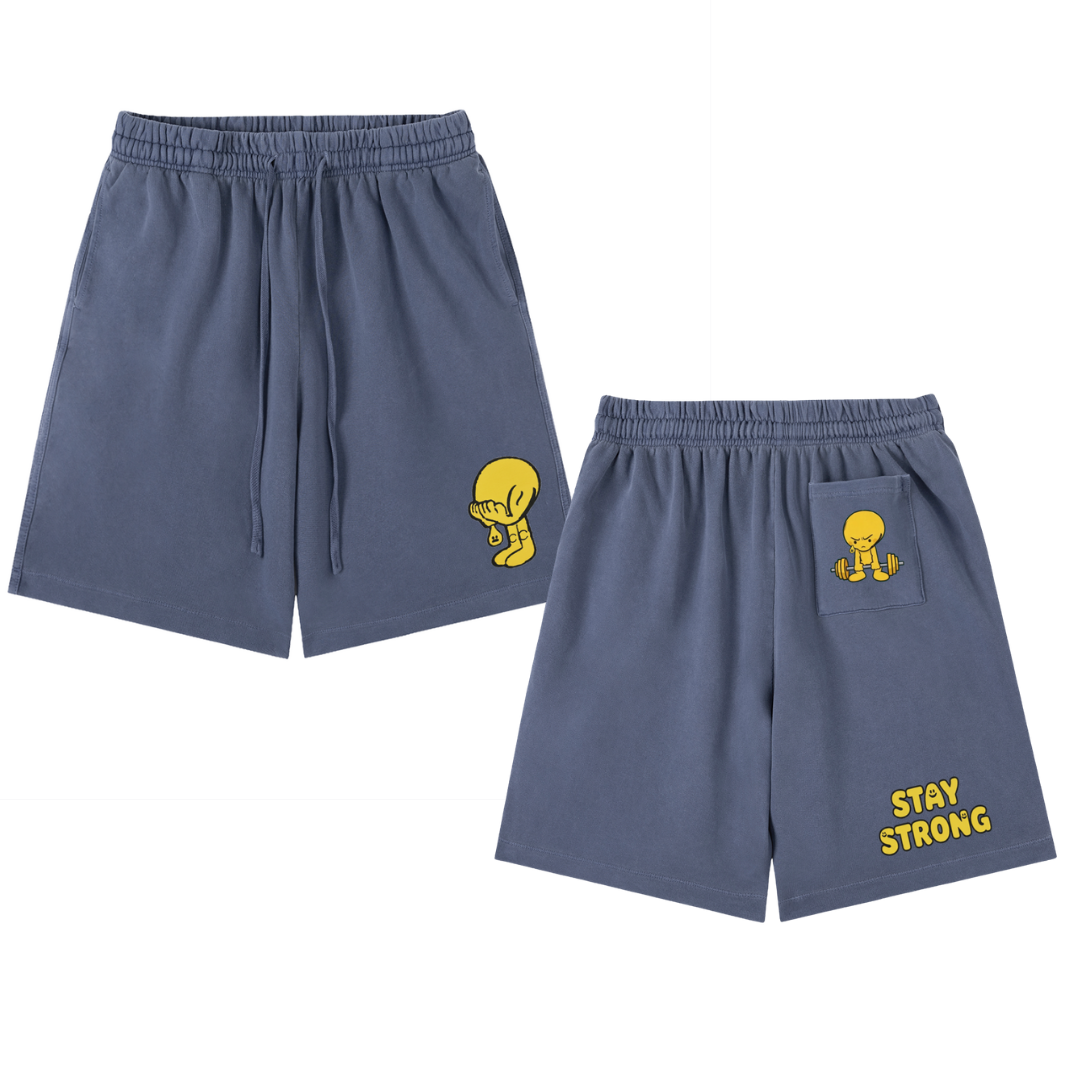 Stay Strong Vintage Wash Cotton Shorts