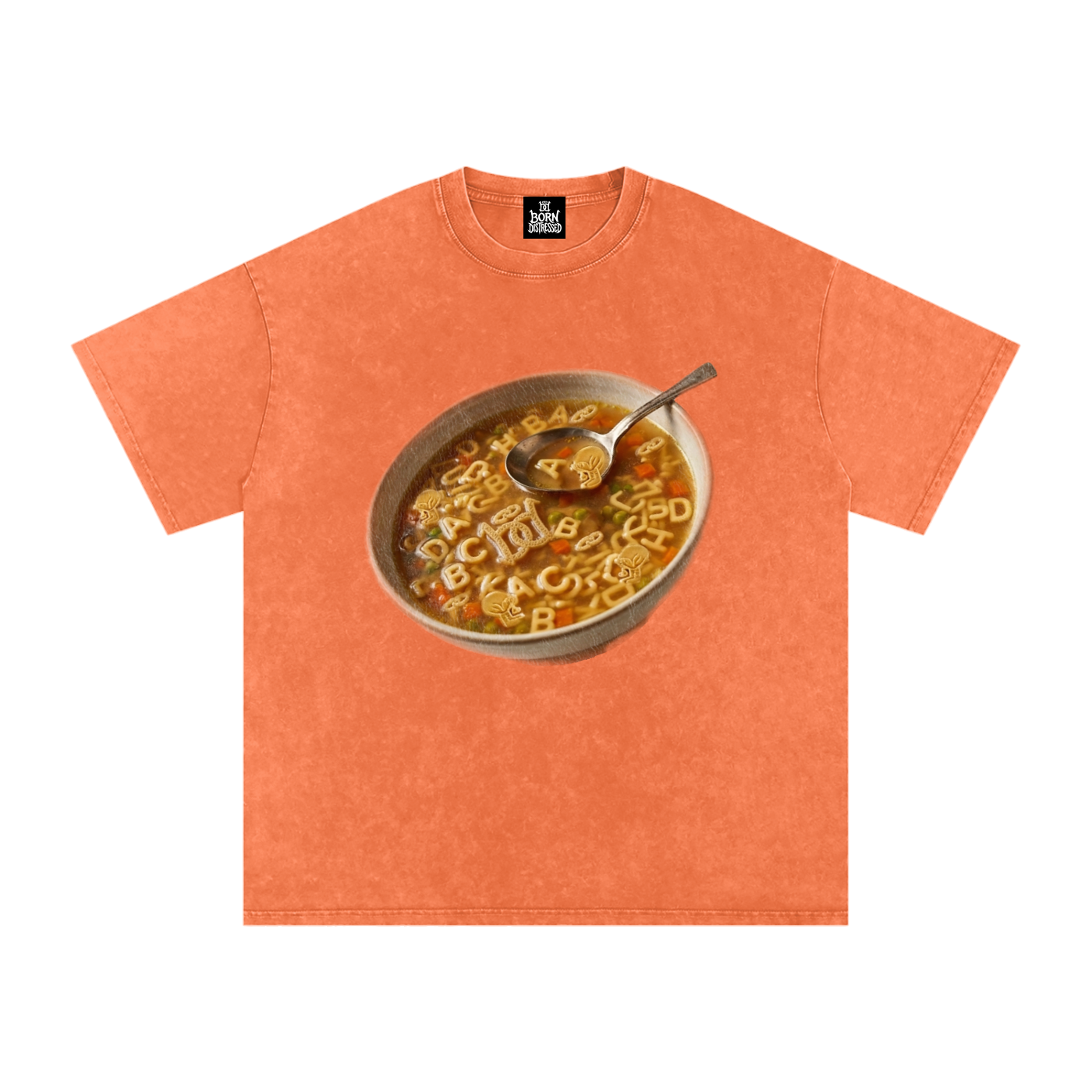 Distressed Soup Snow Washed Oversized Cotton Tee
