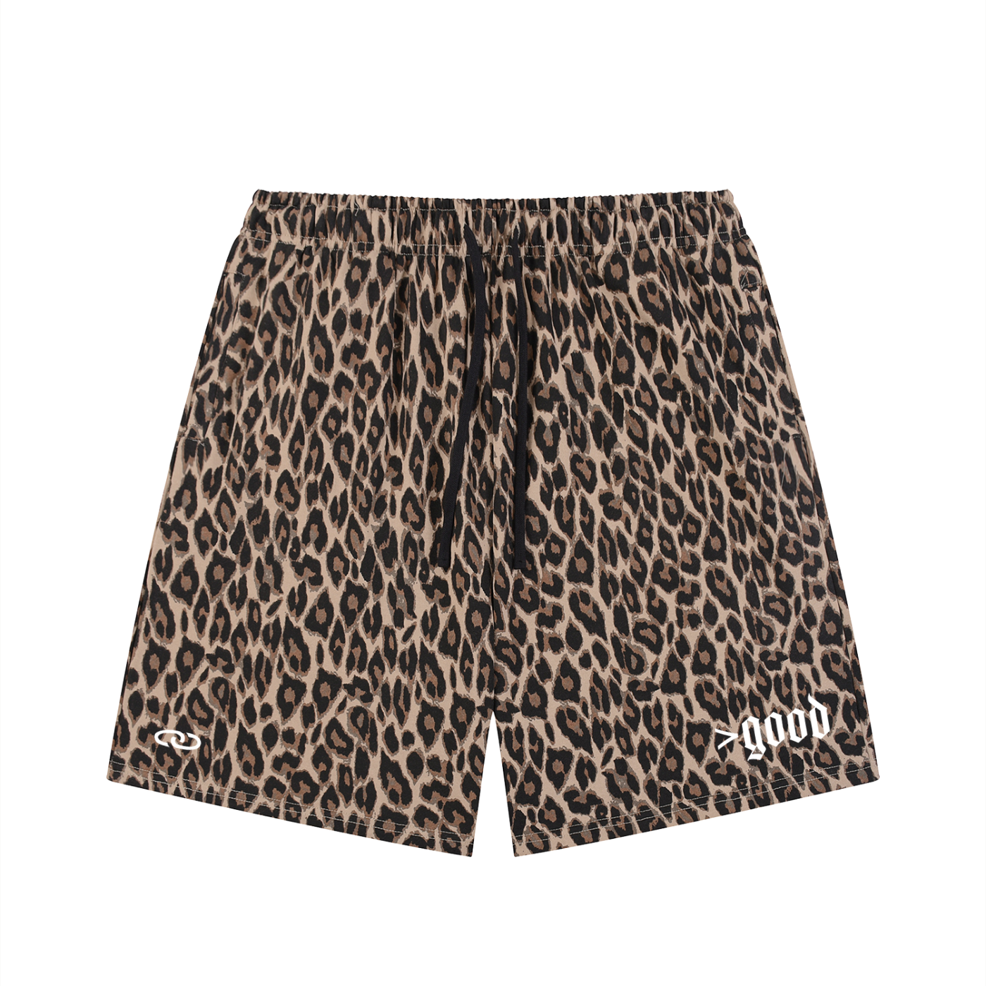 >good Unisex Heavyweight Leopard Drawstring Shorts