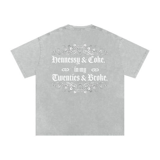 Henny Penny 001 Snow Washed Oversized Cotton Tee