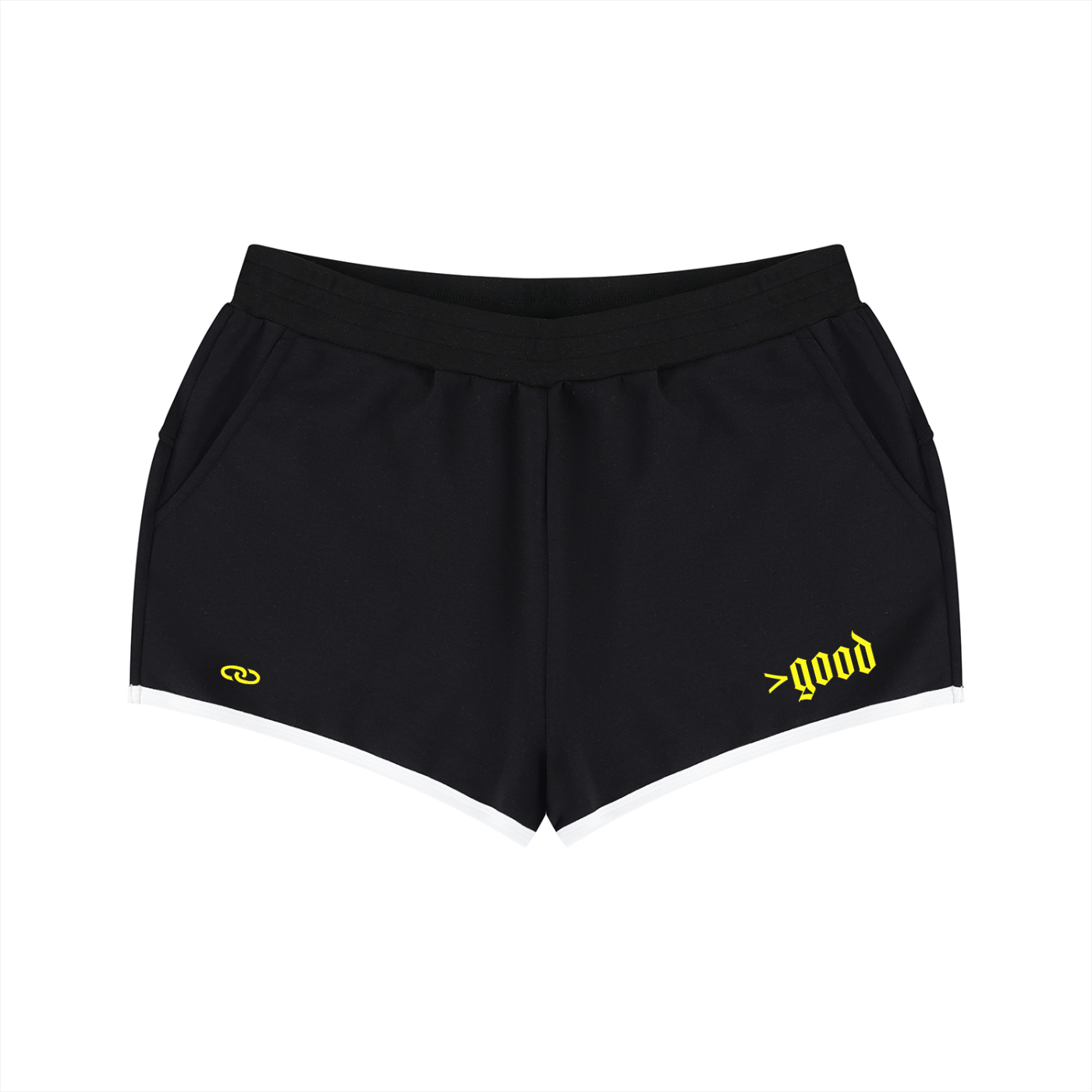 >good Yellow Retro Contrast Shorts