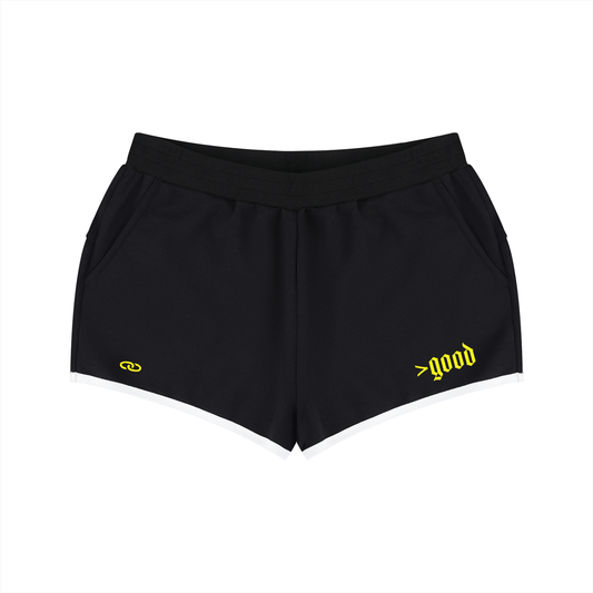 >good Yellow Retro Contrast Shorts
