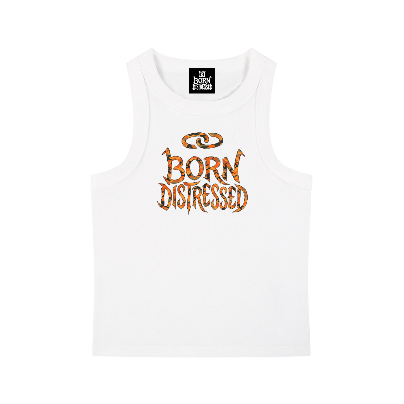 bd Orange Camo Women's Snow Washed Tank Top