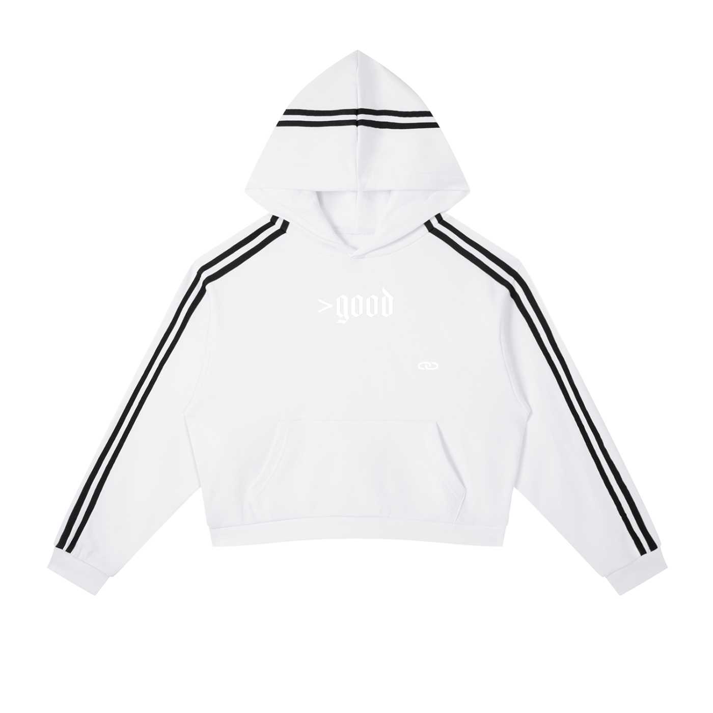 >good Contrast Side Stripe Cropped Hoodie