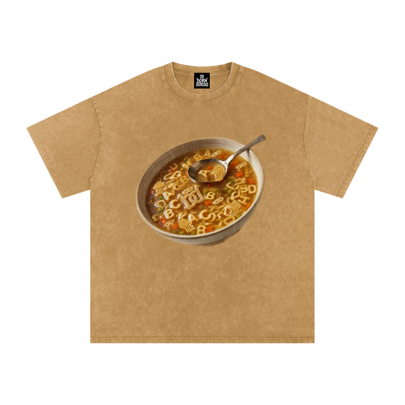 Distressed Soup Snow Washed Oversized Cotton Tee