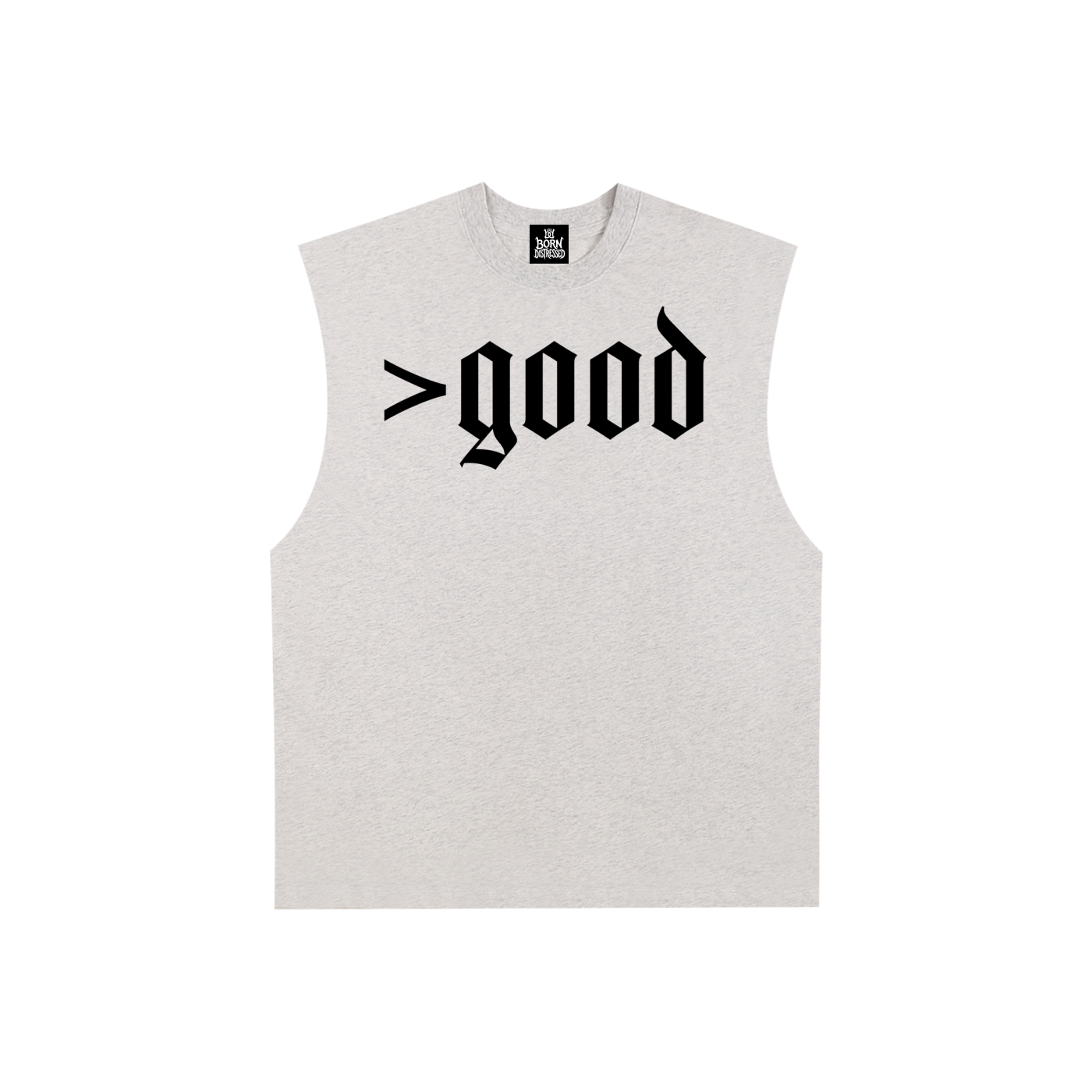 White Raw Edge Cotton Tank Top