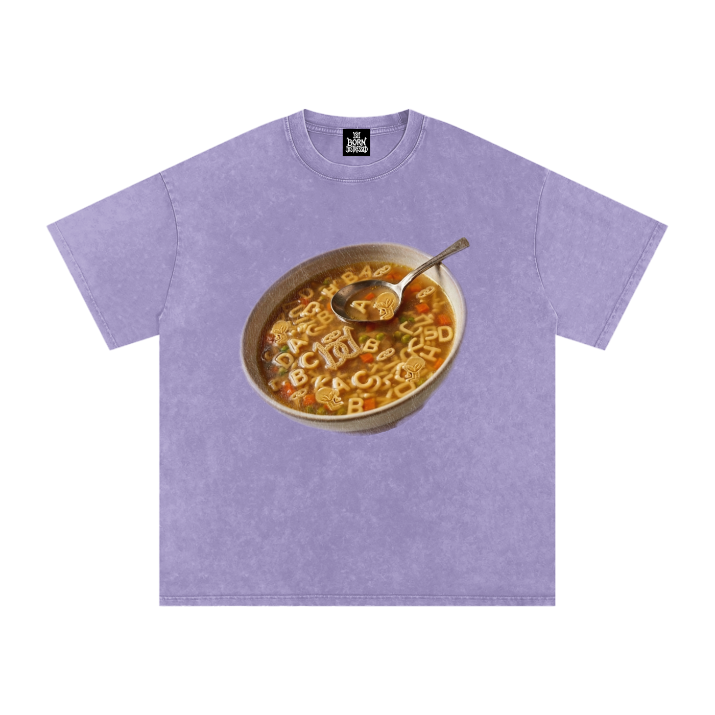 Distressed Soup Snow Washed Oversized Cotton Tee