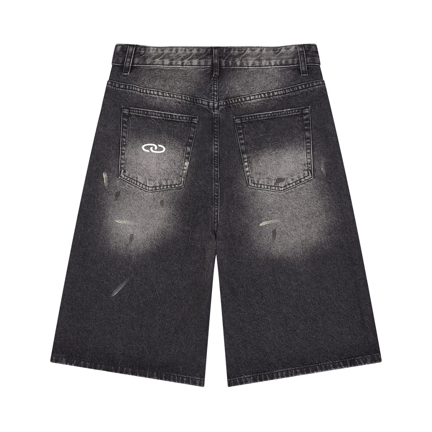 >good Men’s Vintage Wash Wide Leg Denim Shorts
