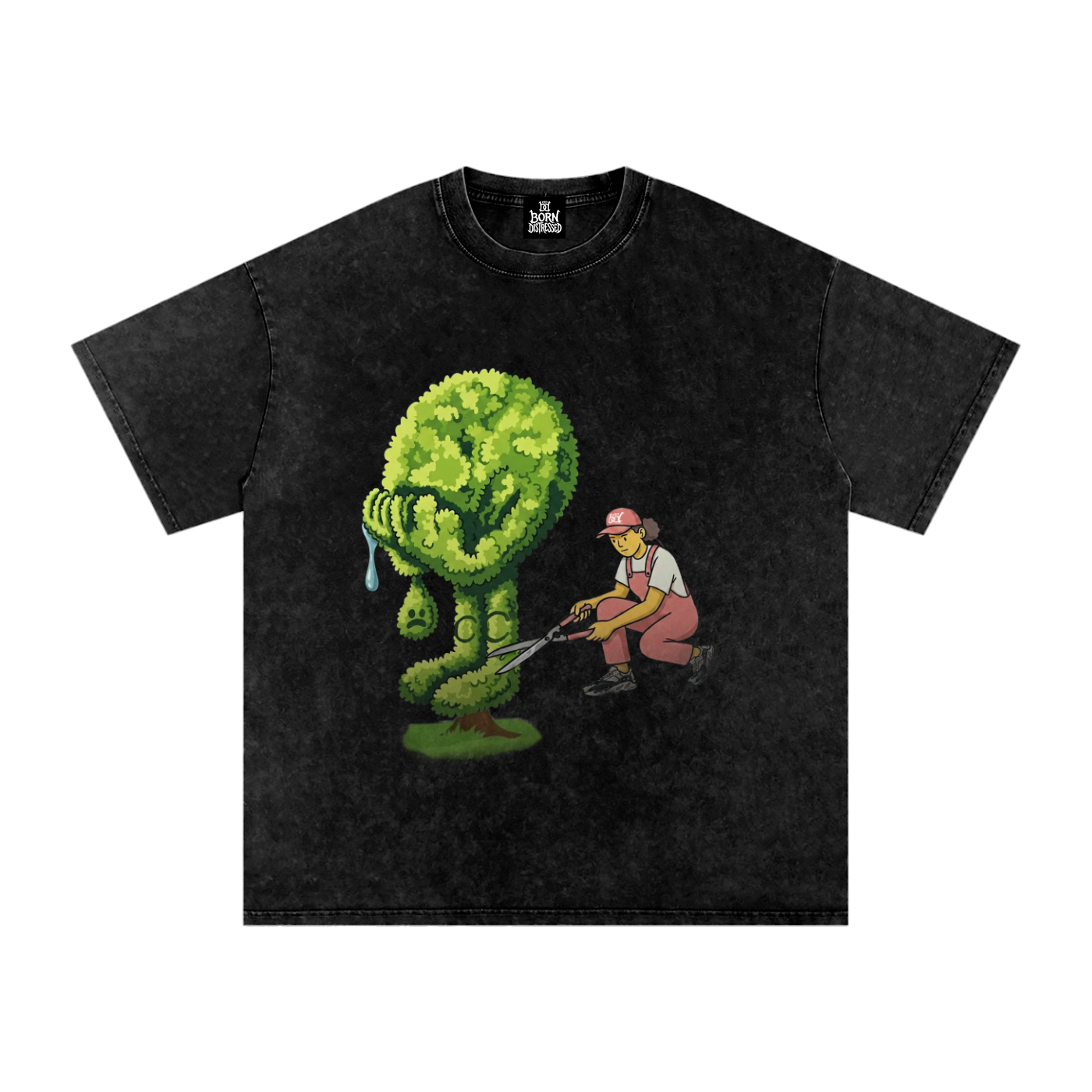 Green Thumb Snow Washed Oversized Tee