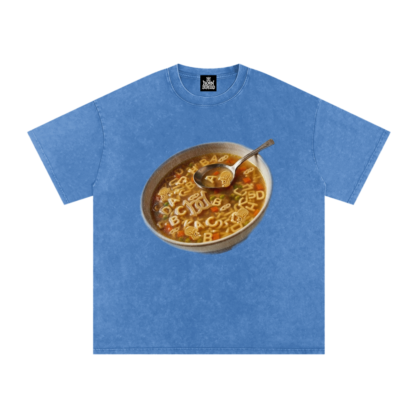 Distressed Soup Snow Washed Oversized Cotton Tee