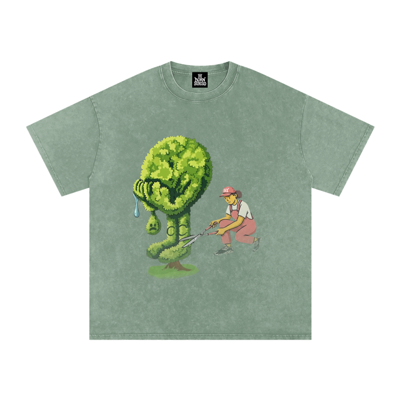 Green Thumb Snow Washed Oversized Tee
