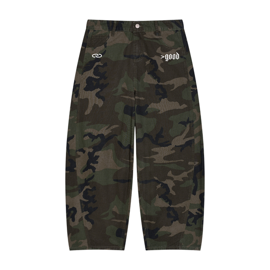 >good Men’s Camo Barrel Leg Cargo Pants