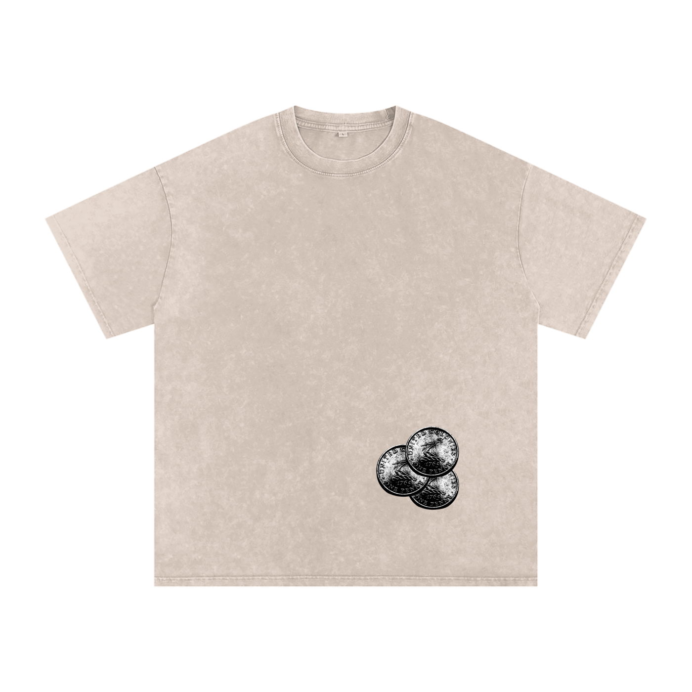 Henny Penny 001 Snow Washed Oversized Cotton Tee