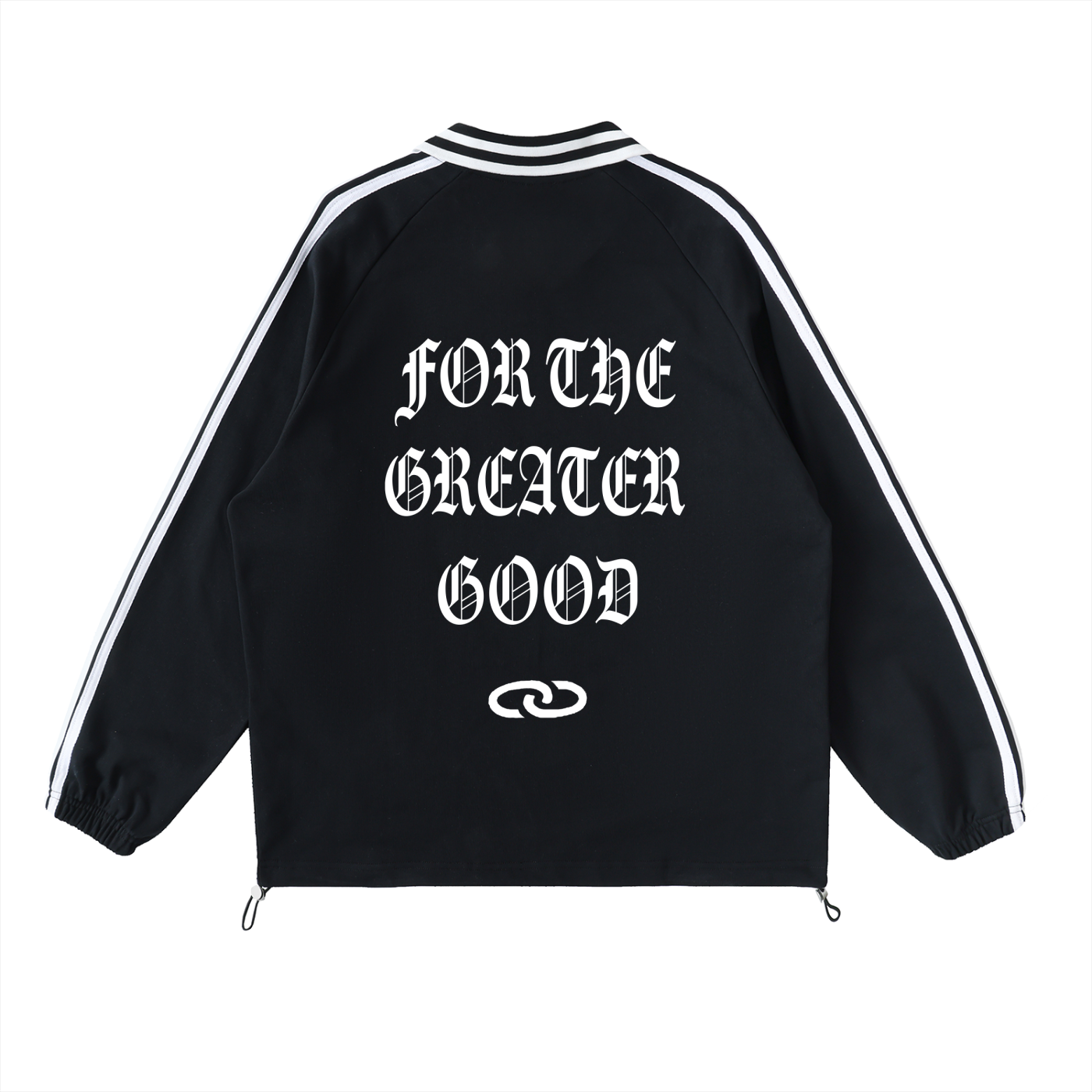 >good Contrast Striped Lapel Collar Sweatshirt
