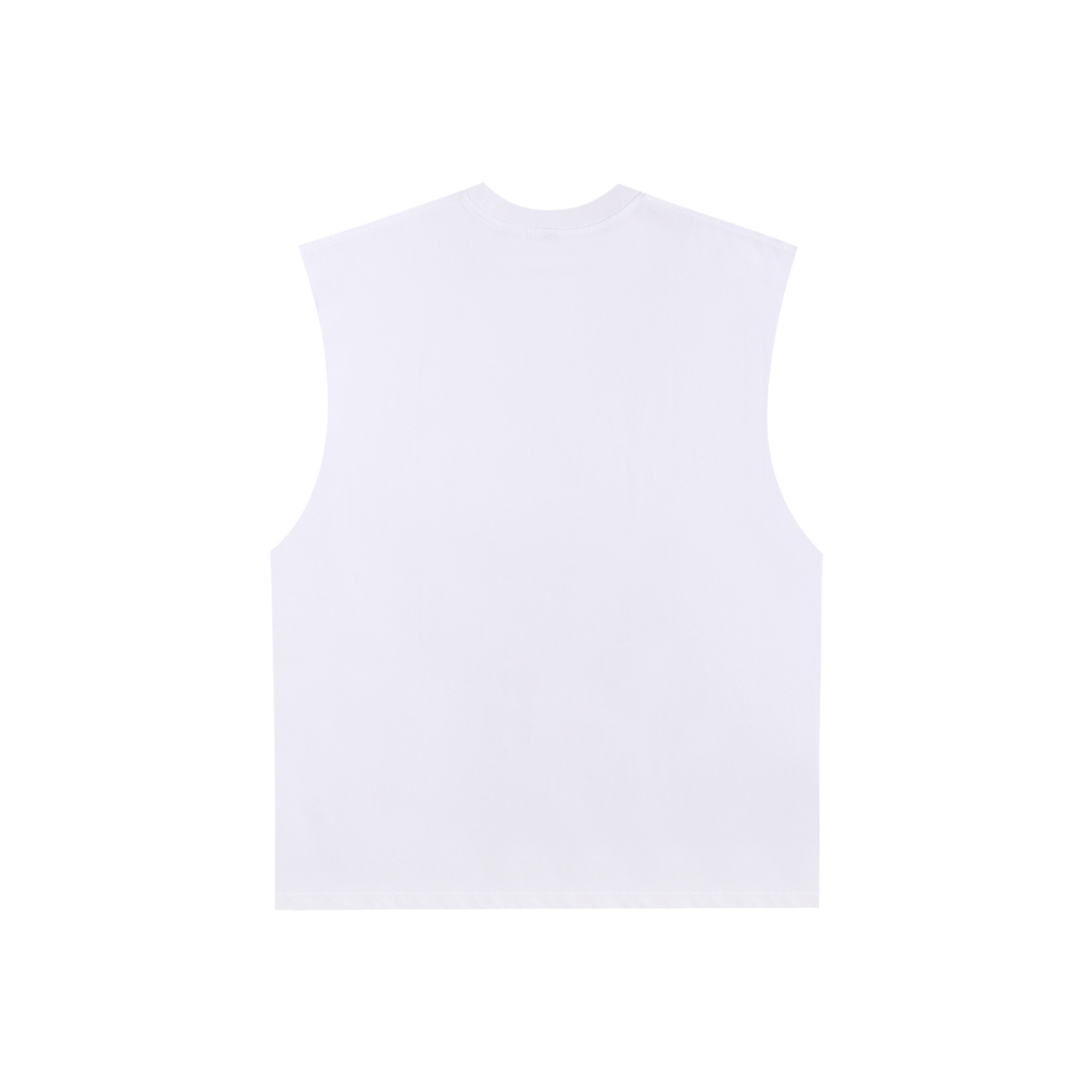 White Raw Edge Cotton Tank Top